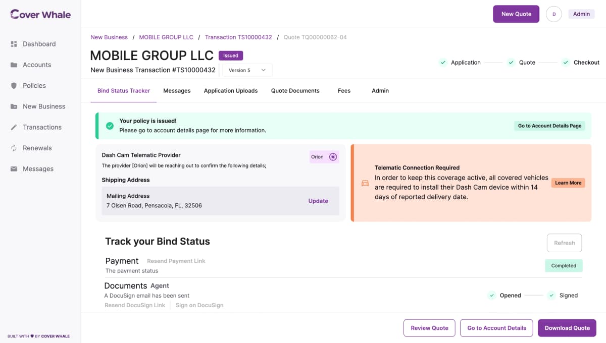 Agency cockpit dashboard